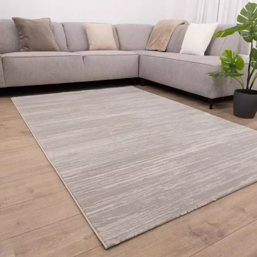 Koho Carpets Beige Tapijt Laagpolig Vloerkleed Koho Abstract Reality 160x230cm- Modern Woonkamer Salon Slaapkamer Eetkamer
