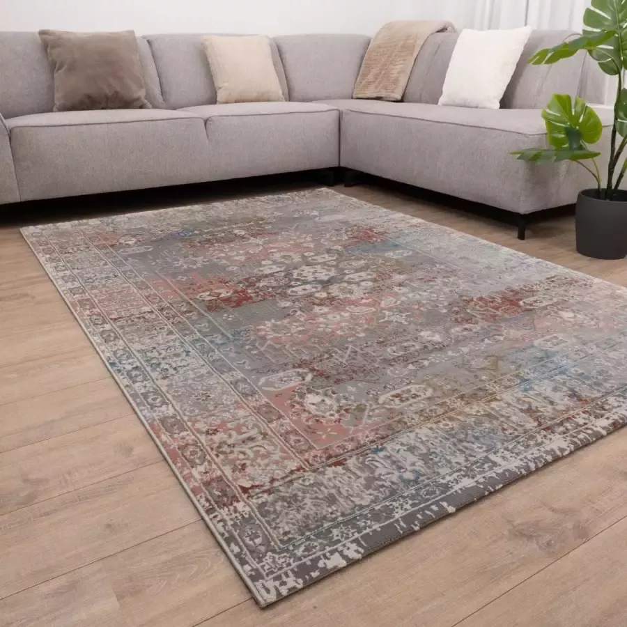 Koho Carpets Kleurrijk Tapijt Colourful Vintage Zalm Kleur Laagpolig Vloerkleed Koho Impressive 80x150cm- Modern Woonkamer Salon Slaapkamer Eetkamer