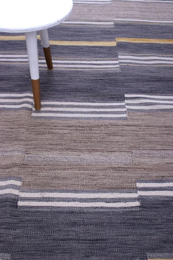 Koho Carpets Beige Tapijt Laagpolig Handgeweven Wollen Vloerkleed Koho Afghan Modern Kelim 226x168 226x168cm- Modern Woonkamer Salon Slaapkamer Eetkamer