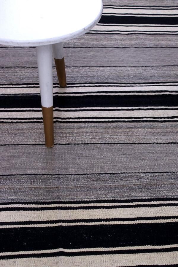 Koho Carpets Grijs Tapijt Laagpolig Handgeweven Wollen Vloerkleed Koho Afghan Modern Kelim 201x117 201x117cm- Modern Woonkamer Salon Slaapkamer Eetkamer