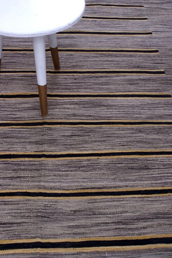 Koho Carpets Grijs Tapijt Laagpolig Handgeweven Wollen Vloerkleed Koho Afghan Modern Kelim 209x156 209x156cm- Modern Woonkamer Salon Slaapkamer Eetkamer