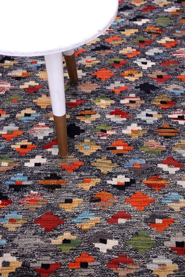 Koho Carpets Kleurrijk Tapijt Laagpolig Handgeweven Wollen Vloerkleed Koho Afghan Kelim 135x85 135x85cm- Modern Woonkamer Salon Slaapkamer Eetkamer