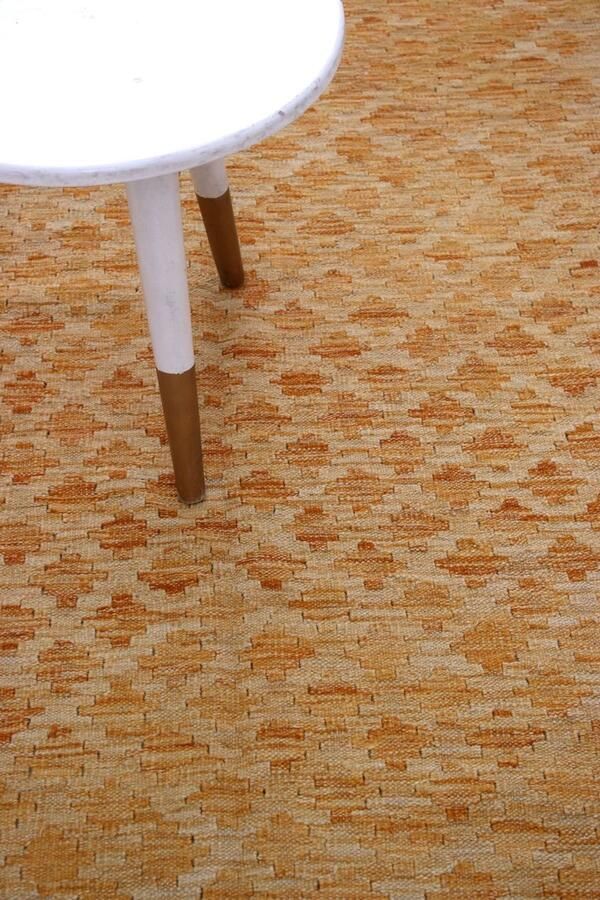 Koho Carpets Blauw Tapijt Laagpolig Handgeweven Wollen Vloerkleed Koho Afghan Modern Kelim 233x168 233x168cm- Modern Woonkamer Salon Slaapkamer Eetkamer