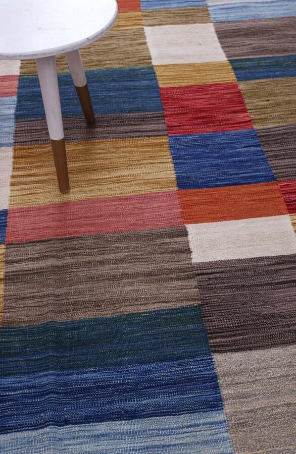 Koho Carpets Kleurrijk Tapijt Laagpolig Handgeweven Wollen Vloerkleed Koho Afghan Modern Kelim 297x196 297x196cm- Modern Woonkamer Salon Slaapkamer Eetkamer