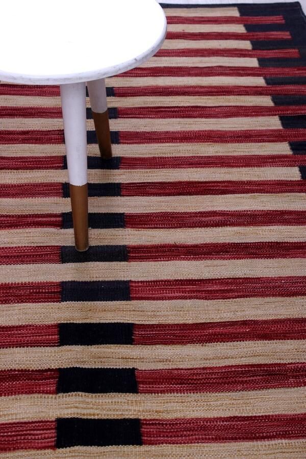 Koho Carpets Rood Tapijt Laagpolig Handgeweven Wollen Vloerkleed Koho Afghan Modern Kelim 178x132 178x132cm- Modern Woonkamer Salon Slaapkamer Eetkamer