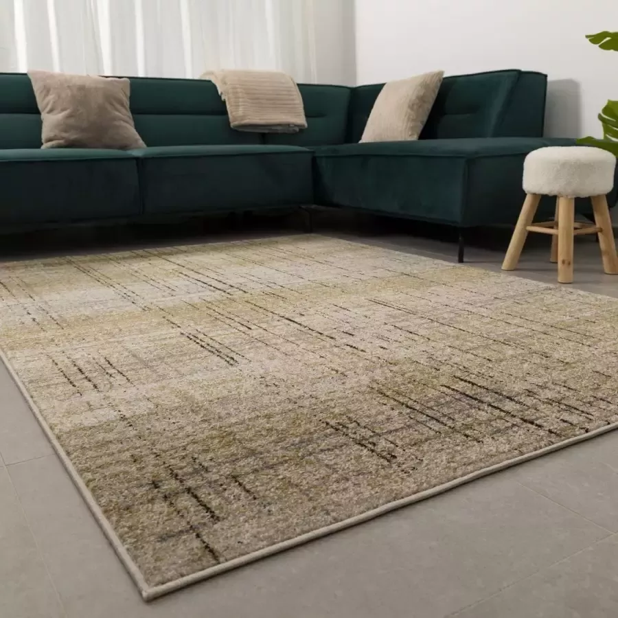 Koho Carpets Oker Geel Tapijt Laagpolig Vloerkleed Koho Belgian Design 160x220cm- Modern Woonkamer Salon Slaapkamer Eetkamer