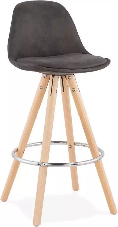 Kokoon AGOUTI MINI 65 Halfhoge Snackkruk Donkergrijs Naturel Barkruk Design