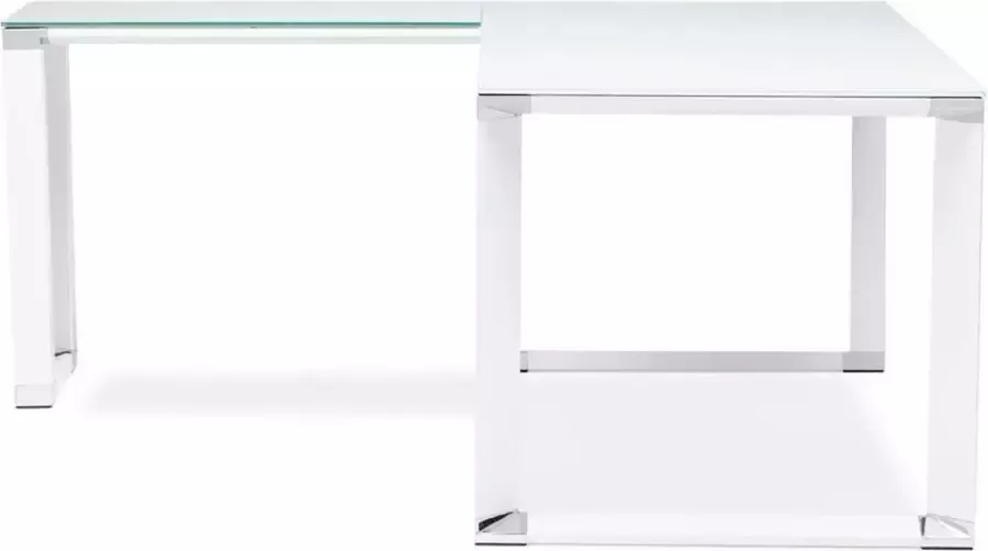 Kokoon Design Hoekbureau WARNER wit glas Design