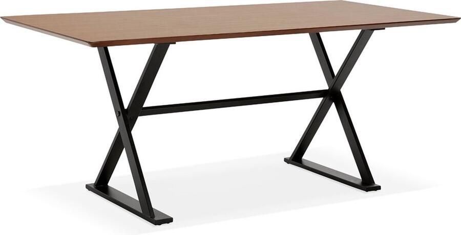 Kokoon Bureau MAUD walnoot zwart 180x90 metaal & MDF Design