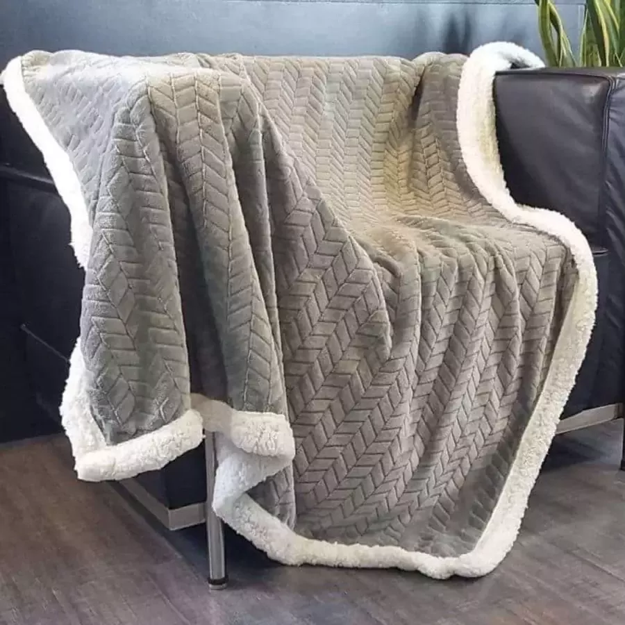 Kokoon Luxe deken Plaid Zachte fleece deken Warme Plaid deken voor op de bank woon decoratie 160 x 110 cm Grijs