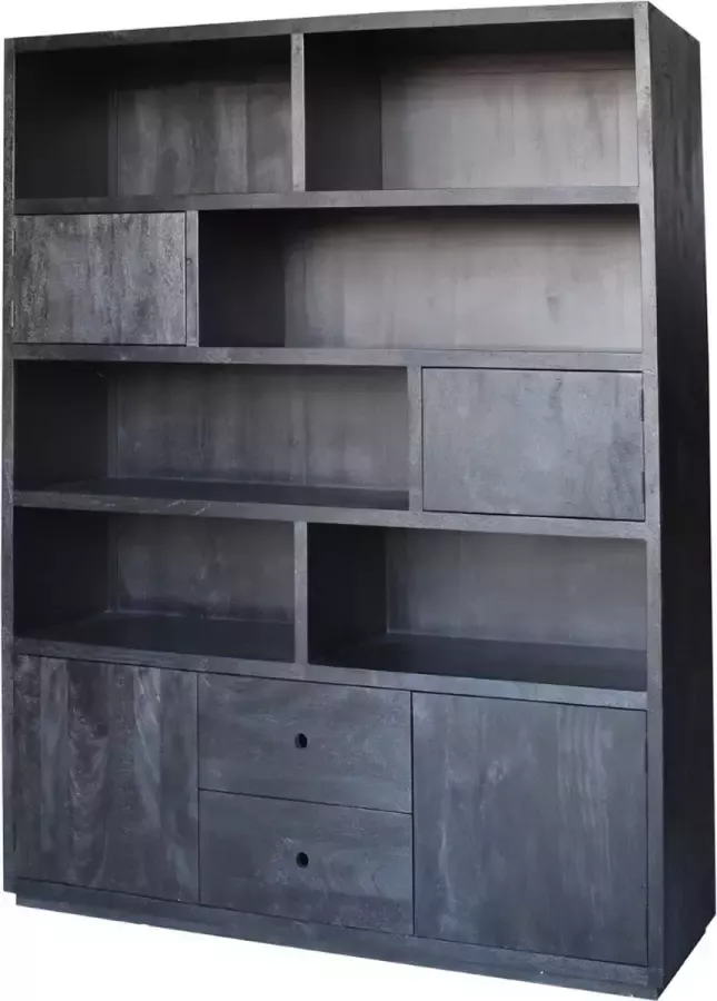 Homebound by Kolony Wandkast Potter vakkenkast mango zwart 200x42x220cm