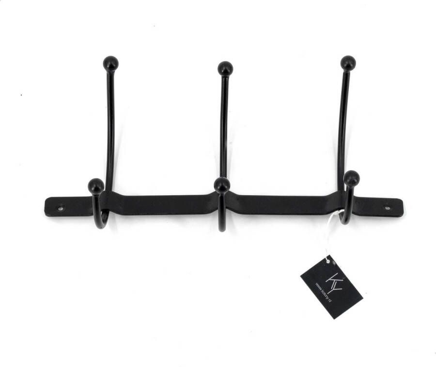 Homebound by Kolony Kapstok met 3 haken zwart