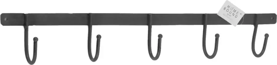 Kolony Kapstok met 5 haken wandhaken metaal 51x8x5cm