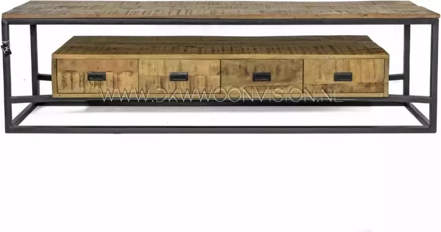 Kolony Tv-meubel mango met metaal industrieel stereomeubel 180x50x40cm