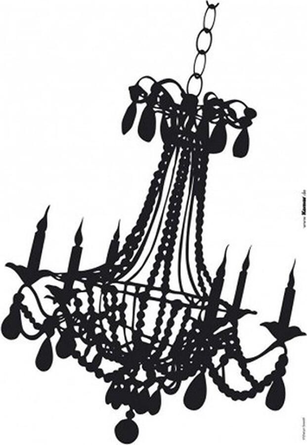 Komar Muursticker Kroonluchter Zelfklevend Muurdecoratie Stickers 50 x 70 cm
