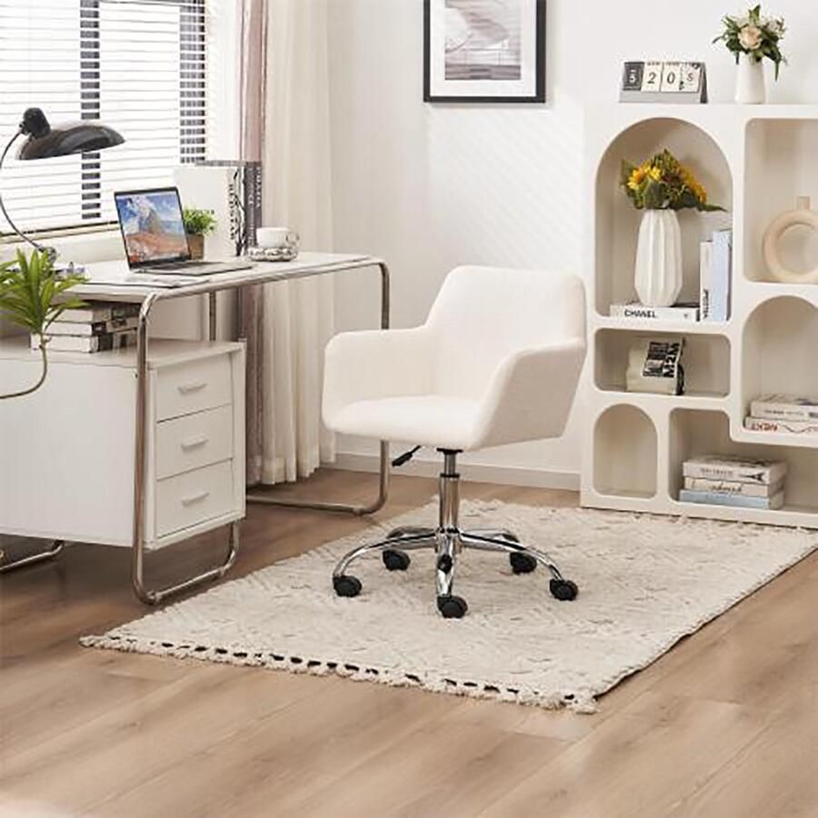 KOMHTOM Fauteuil Verstelbare Draaifauteuil met slijtvast synthetisch bont