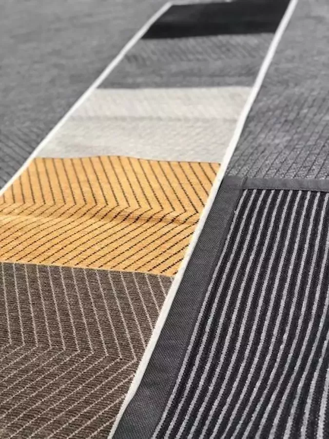 Sisal Vloerkleed recto verso tweezijdig vloerkleed gratis antislip bijgeleverd -160 230 donkergrijs carbon tapijt gestreept en visgraat