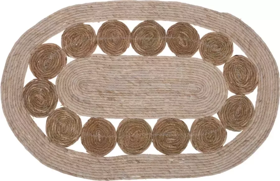 Koopman Vloerkleed Vloermat Gevlochten Ovaal 80 x 50cm