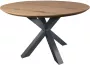 Koopmans Eettafel rond naturel eikenhout gelakt 120 cm spinpoot - Thumbnail 2