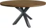 Koopmans Eettafel rond warm bruin eikenhout gelakt 140 cm spinpoot - Thumbnail 2