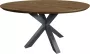 Koopmans Eettafel rond warm bruin eikenhout gelakt 140 cm spinpoot - Thumbnail 1