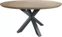 Koopmans Eettafel rond whitewash eikenhout gelakt 140 cm spinpoot - Thumbnail 1
