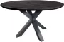 Koopmans Eettafel rond zwart eikenhout gelakt 130 cm spinpoot - Thumbnail 2
