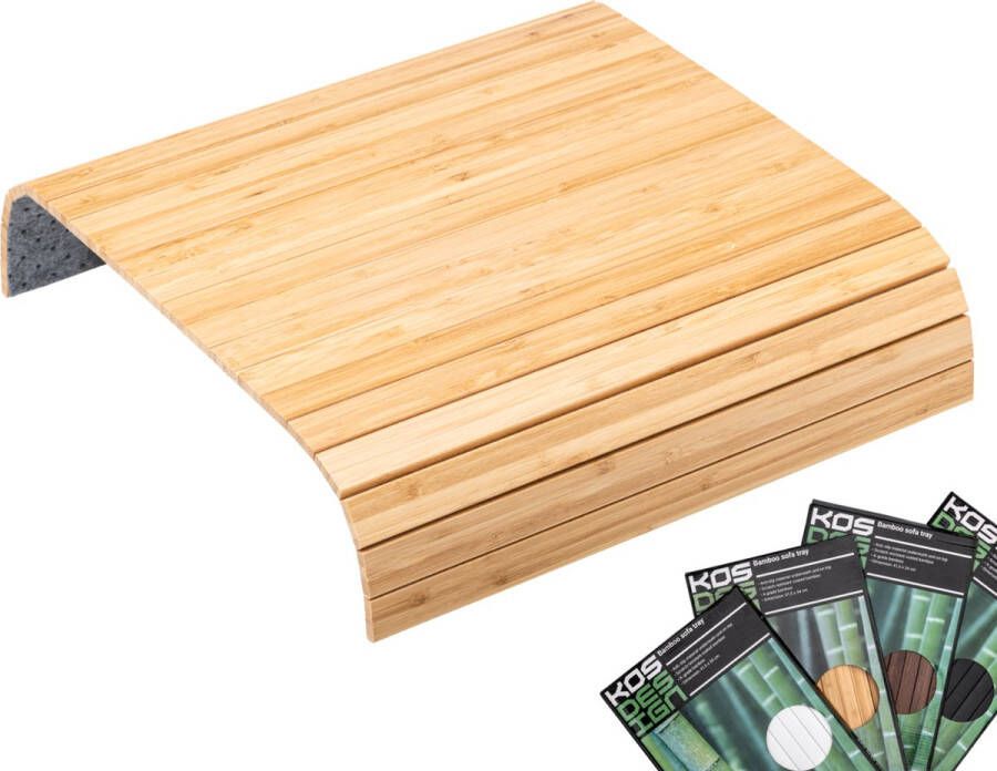 Kosdesign Flexibel Dienblad Armleuning Dienbladen Bank of Stoel 100% Bamboe Beschermende coating XL Anti slip Armleuning organizer