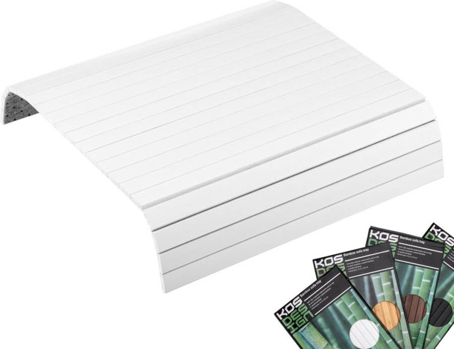 Kosdesign Kos Design Armleuning Organizer Banktafel Bank Organizer Bank Dienblad flexibel dienblad armleuning Bamboe Beschermende Coating Zwart Wit Anti Slip