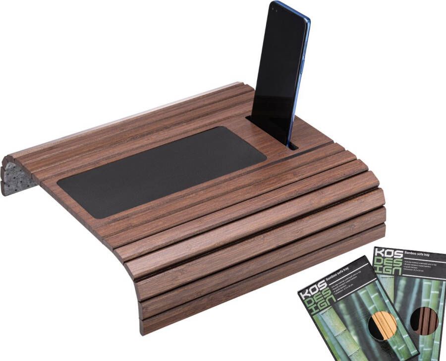 Kosdesign Kos Design Armleuning Organizer Banktafel Bank Organizer Bank Dienblad flexibel dienblad armleuning Bamboe Beschermende Coating Zwart Wit Anti Slip