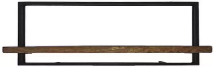 KRAM. Wandplank XXL Hout metaal 140 x 25 x 35 cm Bruin zwart