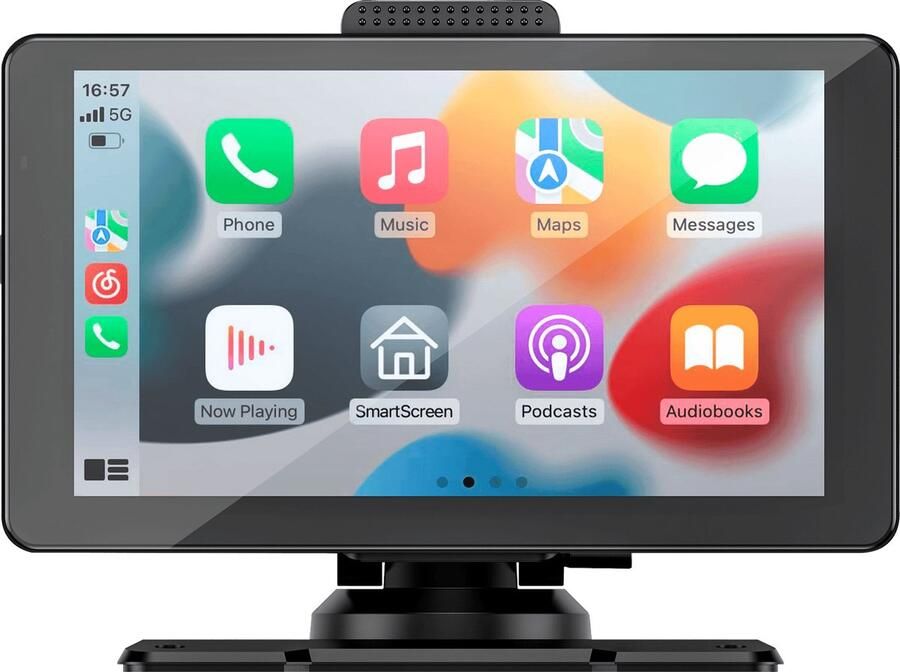 Krüger&Matz Carplay Multimediastation Geschikt voor Apple CarPlay en Android Auto 7 Inch Touch screen Bluetooth WiFi Zwart