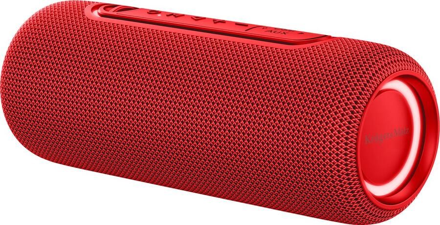 Kruger & Matz Krüger & Matz Street Draadloze Draagbare Bluetooth 5.0 Speaker Waterdicht IPX5 RGB Verlichting TWS Functie 20W Rood
