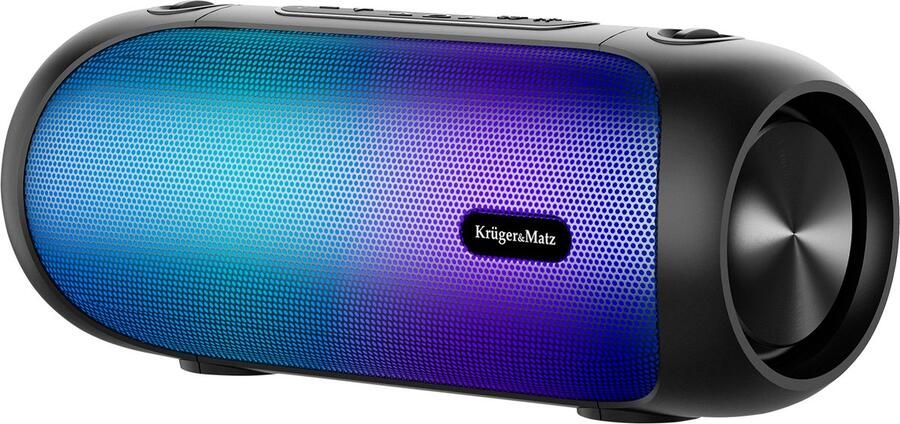 Kruger & Matz Krüger & Matz Street XL Draadloze Draagbare Bluetooth Speaker Met FM Radio RGB Verlichting TWS Functie Waterdicht 30W Zwart