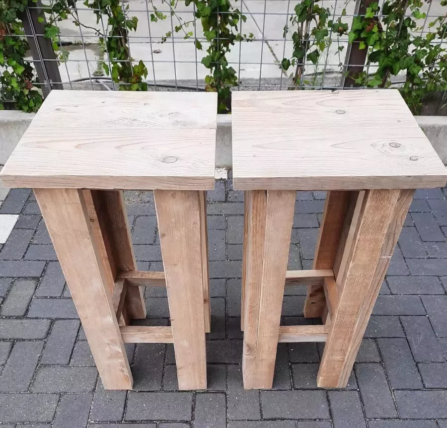 KSM-Steigerhout 2 stuks barkruk Easy van Gebruikt steigerhout voor bij een bar tafel sta tafel