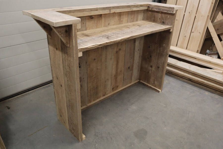 KSM-Steigerhout Balie “Firenze” van Gebruikt Steigerhout – Steigerhouten bar – Toog van hout – 160cm breed
