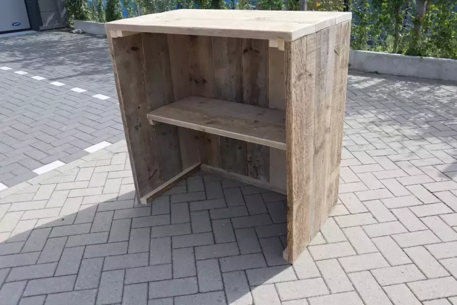 KSM-Steigerhout Balie “Roma Luxe” van gebruikt steigerhout – Steigerhouten bar – Toog van hout – 100cm