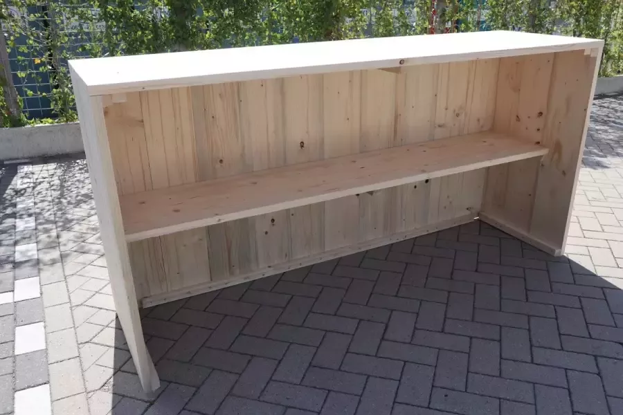 KSM-Steigerhout Balie “Roma Luxe” van nieuw steigerhout – Steigerhouten bar – Toog van hout – 200cm