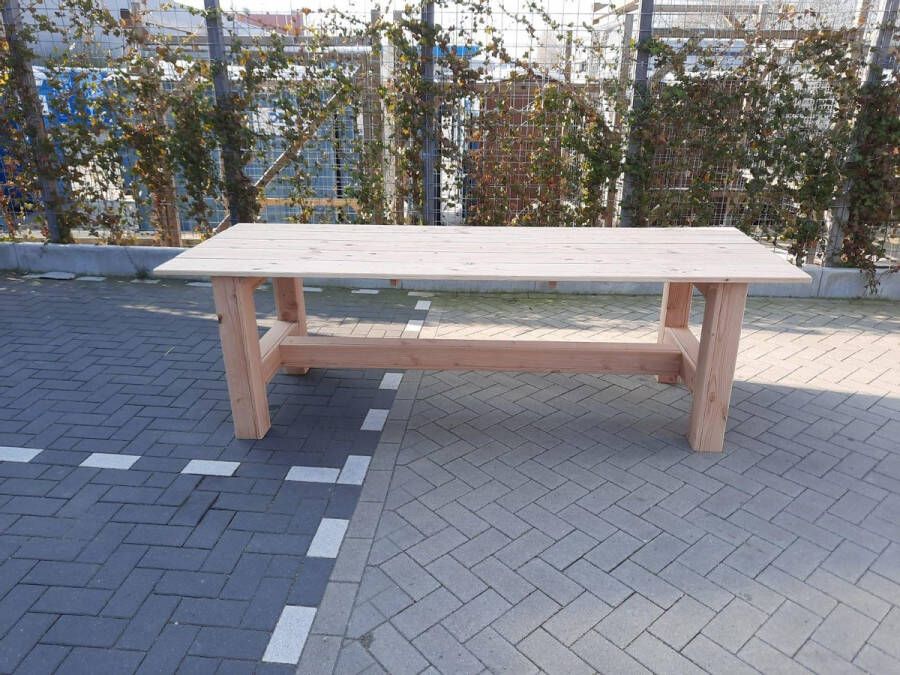 KSM-Steigerhout Tafel Massief van Douglas hout 90x250cm Douglas tuintafel Eettafel van hout met robuuste blokpoten Robuuste tafel voor binnen en buiten 8 tot 10 persoons