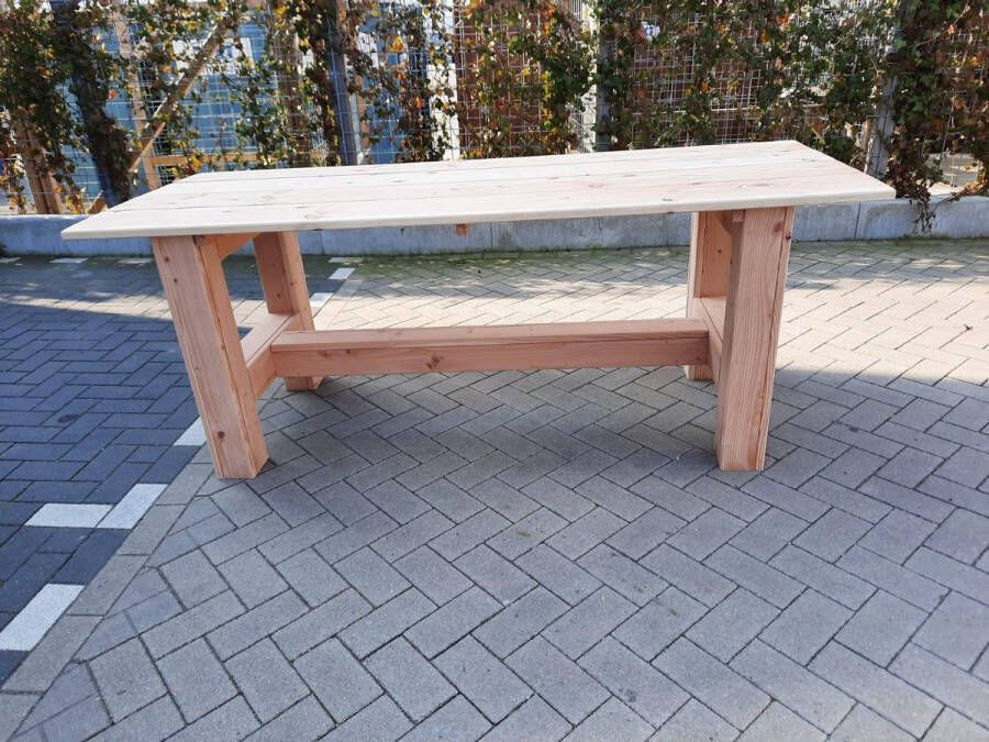 KSM-Steigerhout Tafel Massief van Douglas hout 95x140cm Douglas tuintafel Eettafel van hout met robuuste blokpoten Robuuste tafel voor binnen en buiten 4 persoons