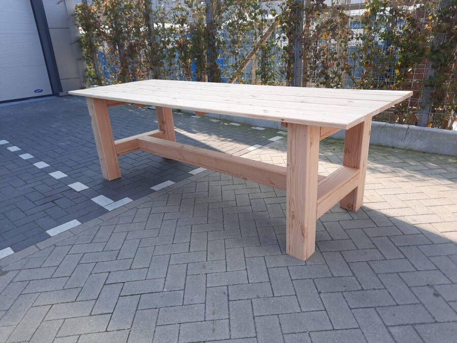 KSM-Steigerhout Tafel Massief van Douglas hout 95x180cm Douglas tuintafel Eettafel van hout met robuuste blokpoten Robuuste tafel voor binnen en buiten 4 tot 6 persoons