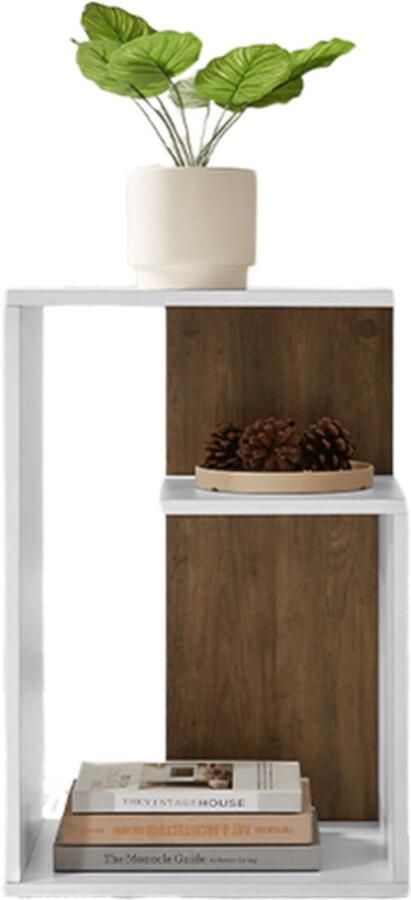 KTN Bijzettafel Salontafel Koffietafel Nachtkastje Multifunctioneel Huismeubel 3 Laags Wit