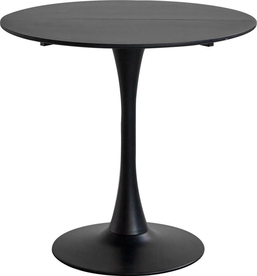 KTN Eettafel Tafel Ronde Poot Bureau MDF Tafelblad Moderne Luxe Eettafel Zwart