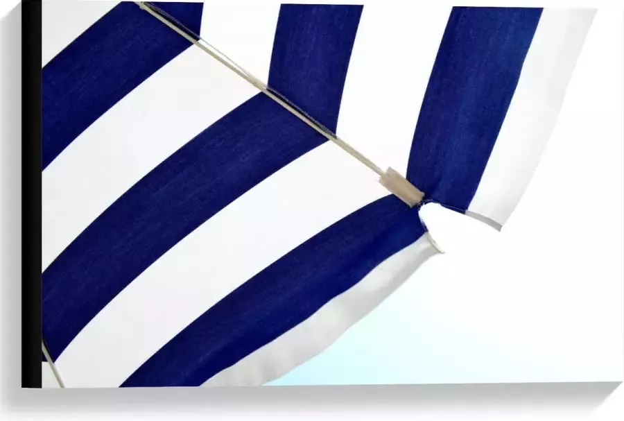 KuijsFotoprint Canvas Blauw Witte Parasol 60x40cm Foto op Canvas Schilderij (Wanddecoratie op Canvas)