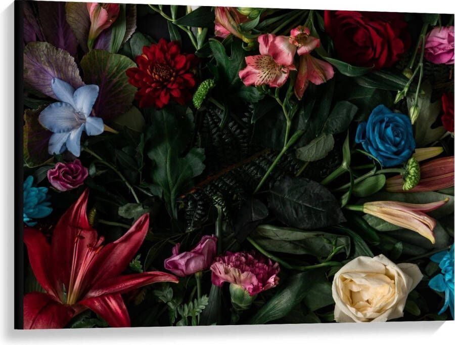 KuijsFotoprint Canvas Bloemen Tafel 100x75cm Foto op Canvas Schilderij (Wanddecoratie op Canvas)