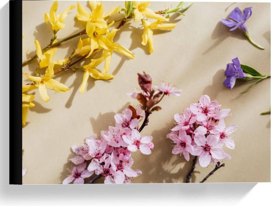 KuijsFotoprint Canvas Bloemen Tafel 40x30cm Foto op Canvas Schilderij (Wanddecoratie op Canvas)