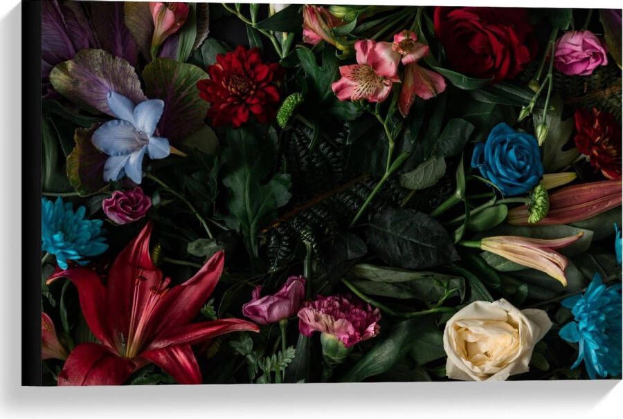 KuijsFotoprint Canvas Bloemen Tafel 60x40cm Foto op Canvas Schilderij (Wanddecoratie op Canvas)