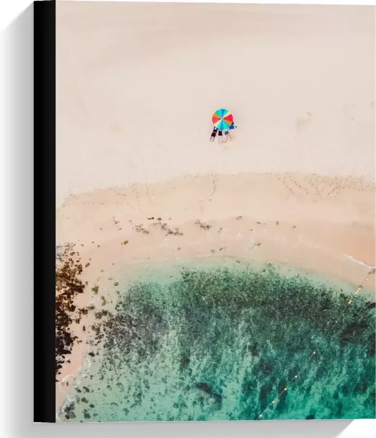 KuijsFotoprint Canvas Gekleurde Parasol op het Strand 30x40cm Foto op Canvas Schilderij (Wanddecoratie op Canvas)