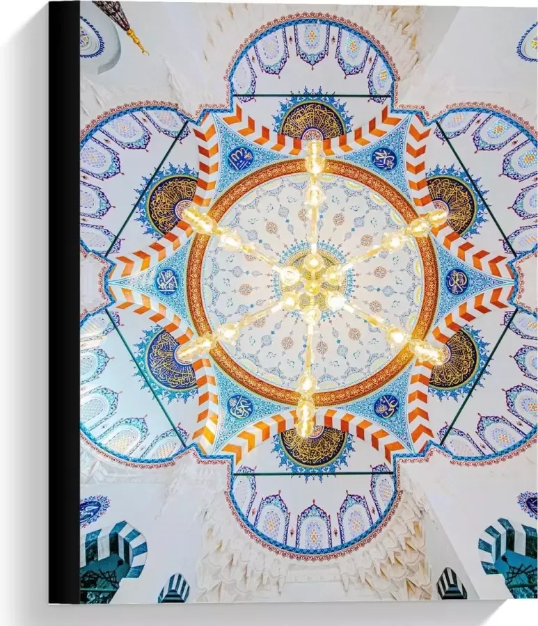 KuijsFotoprint Canvas Grote Lamp aan Beschilderd Plafond 30x40cm Foto op Canvas Schilderij (Wanddecoratie op Canvas)