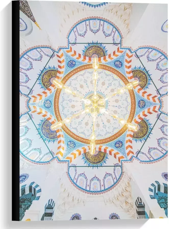 KuijsFotoprint Canvas Grote Lamp aan Beschilderd Plafond 40x60cm Foto op Canvas Schilderij (Wanddecoratie op Canvas)